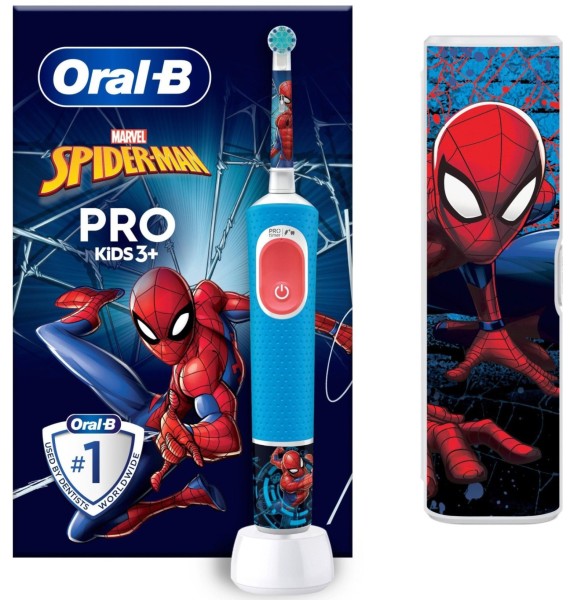 Oral-B Zahnbürste Vitality Pro 103 Kids Spiderman OralB inkl Reiseetui Braun