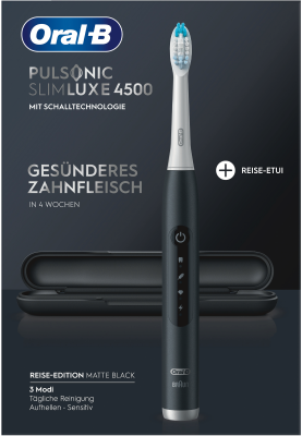 Braun Oral-B Pulsonic Slim Luxe 4500 Matte Black mit Reiseetui