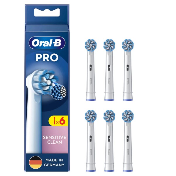 Oral-B Ersatzzahnbürste PRO Sensitive Clean 6er Braun
